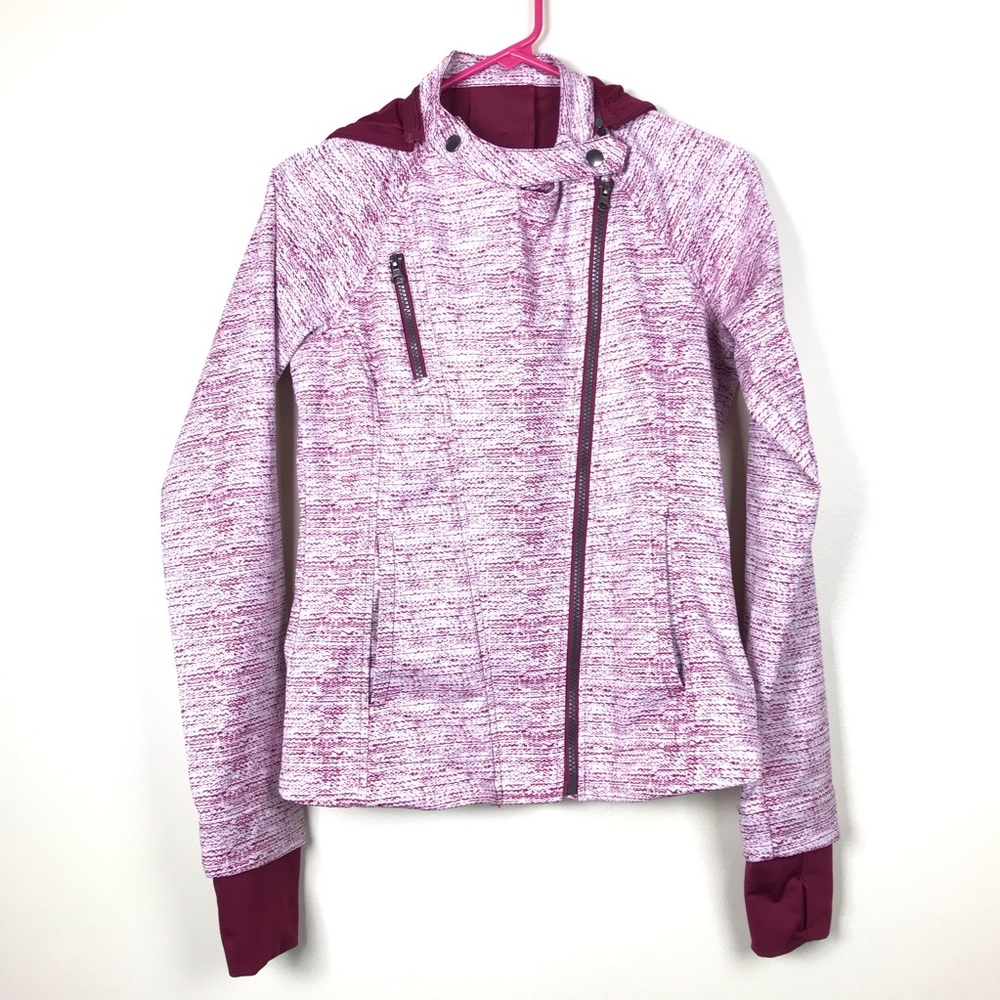 Mondetta Heather Cranberry Moto Athletic Jacket